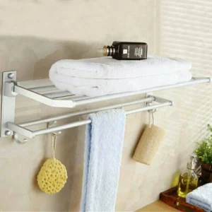 Rak Handuk / Hanger Kamar Mandi Gantungan Dinding Bahan Aluminium