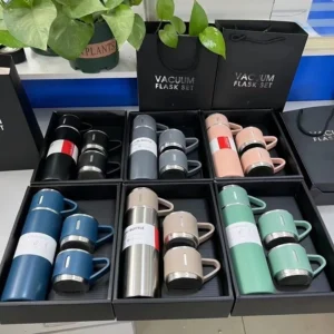 Paket Box Vacuum Flask Set Hadiah Tumbler Botol Cangkir Kado Sultan
