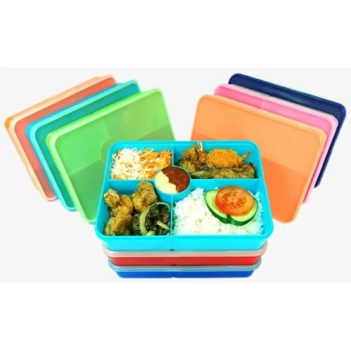 Kotak Makan Melva / Lunch Box Bekal Sekat 5 Tempat Sambal Anti Tumpah