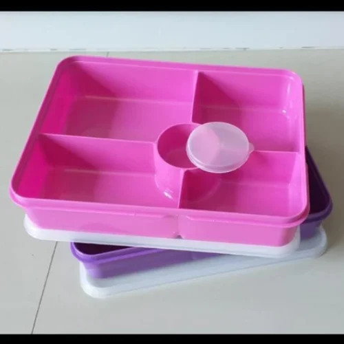 Kotak Makan Melva / Lunch Box Bekal Sekat 5 Tempat Sambal Anti Tumpah