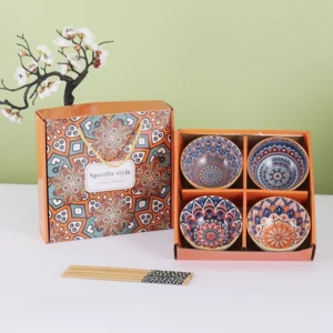 Paket Box Mangkok Set 4in1 + Sumpit Hadiah Keramik Gift Parcel Hampers