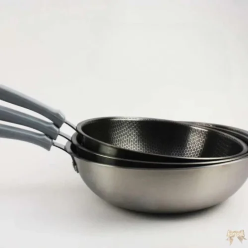 Wajan Honey Comb 32 34 cm Stainless Tebal Gagang Panjang Frypan Laba