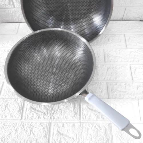 Wajan Honey Comb 32 34 cm Stainless Tebal Gagang Panjang Frypan Laba