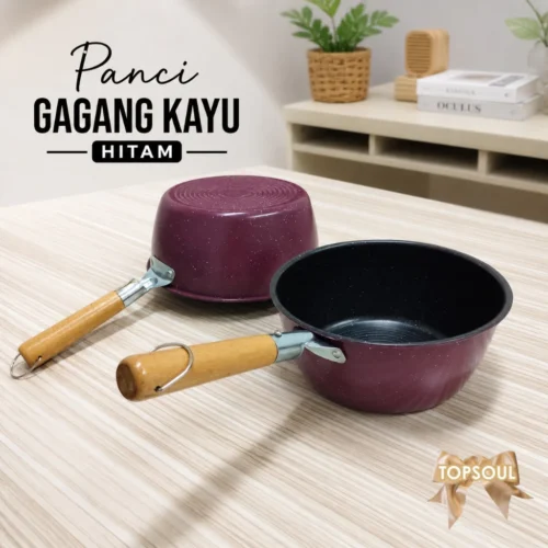 Panci Hitam Gagang Kayu 20cm